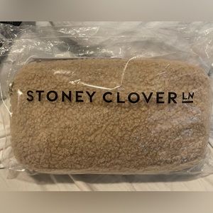 Stoney Clover Lane sherpa fleece teddy brown small pouch